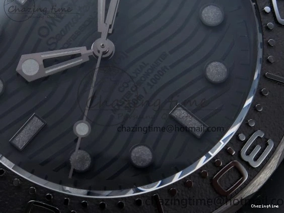 0405 Seamaster 300m 43.5mm Black Ceramic S+F 1:1 Best Edition Black Dial on Black Rubber Strap A WrinkleFree 7731